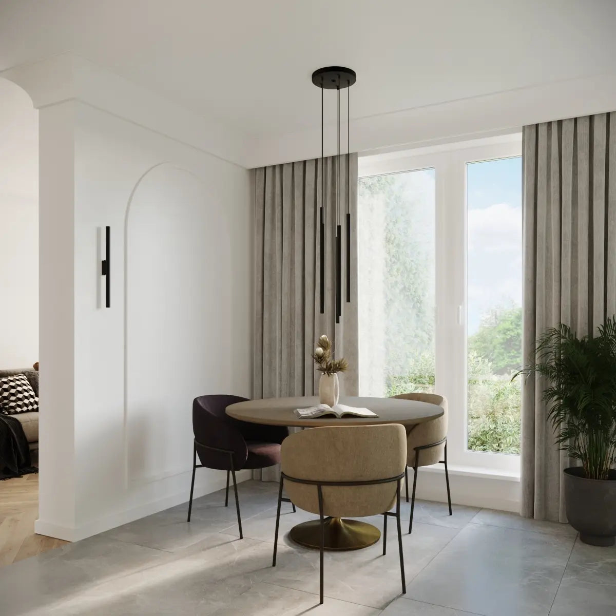 Wandleuchte Matita 50 – Schwarz & Stahl