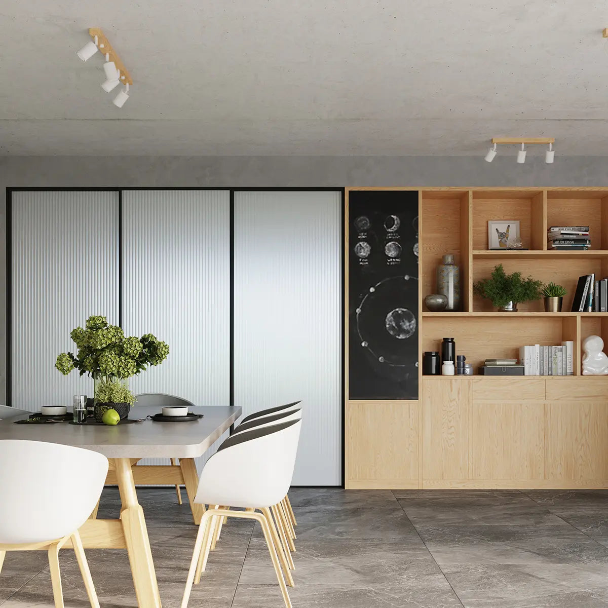 Deckenleuchte Rondo 2 – Weiß & Naturholz & Stahl