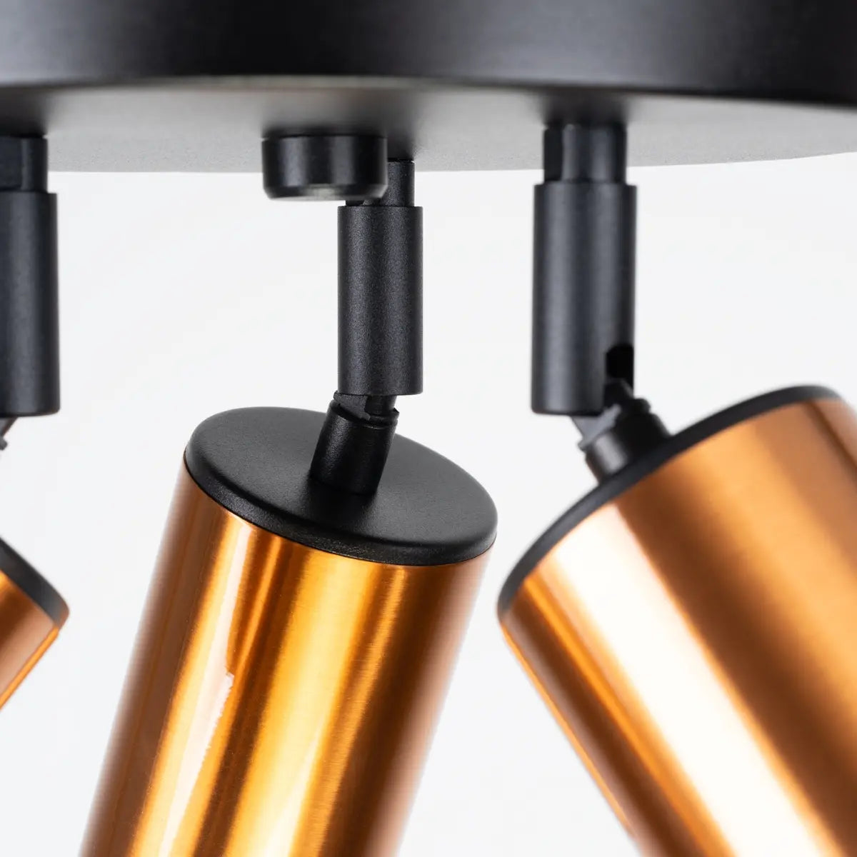 Plafondlamp Tube 3R – Zwart & Koper & Staal