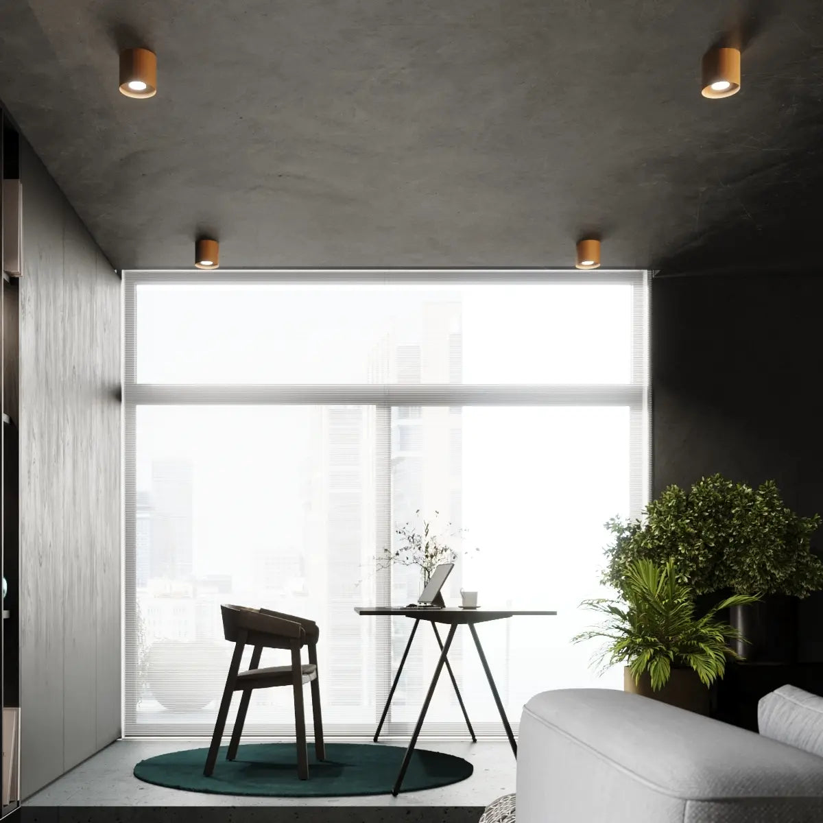 Plafondlamp Tube Plus – Goud & Aluminium