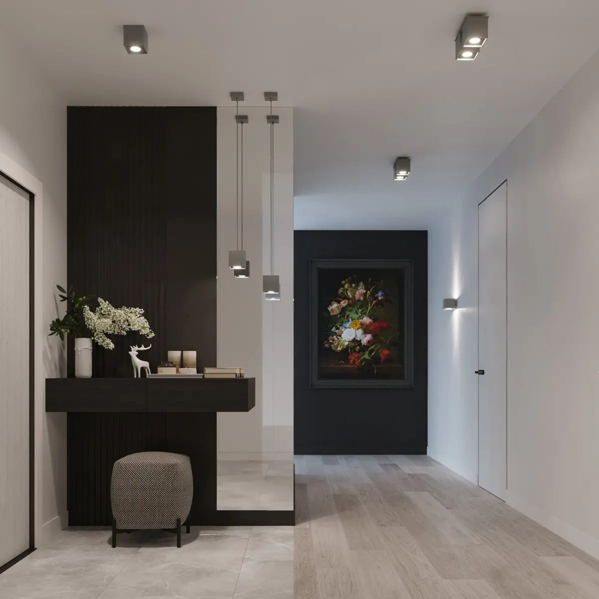 Pendelleuchte Square 1 – Grau & Aluminium