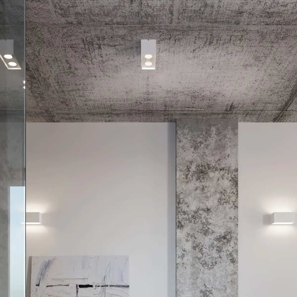 Plafondlamp Square Box – Wit & Aluminium