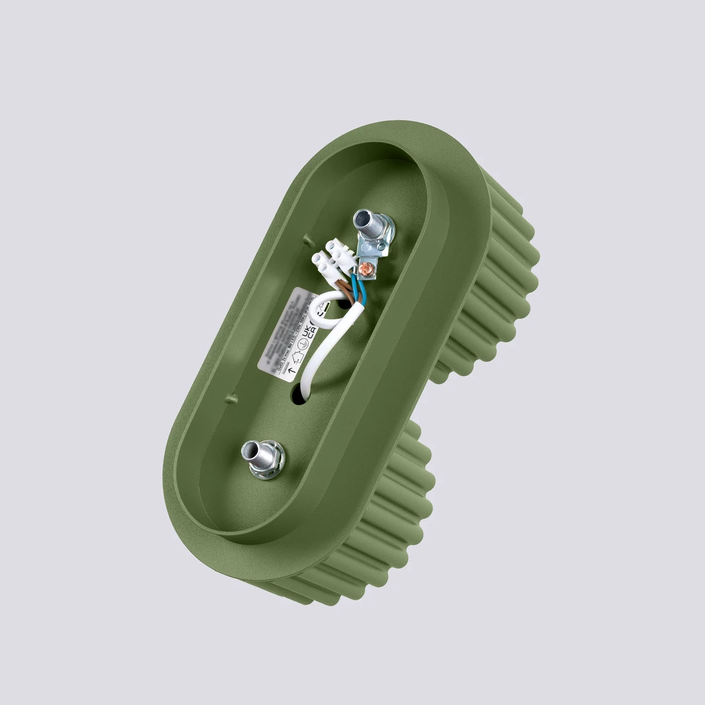 Deckenstrahler Japandi Double-XS – Grün Olive & Aluminium