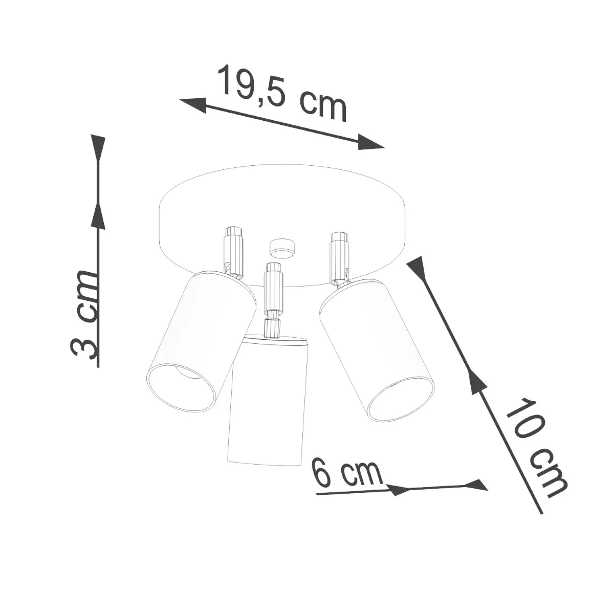 Plafondlamp Tube 3R – Zwart & Goud & Staal