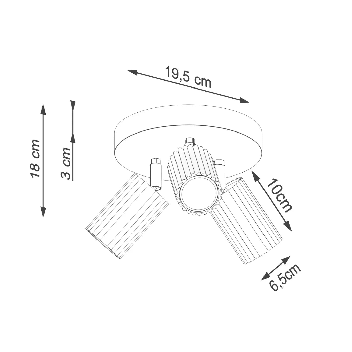Plafondlamp Japandi 3P – Zwart & Aluminium