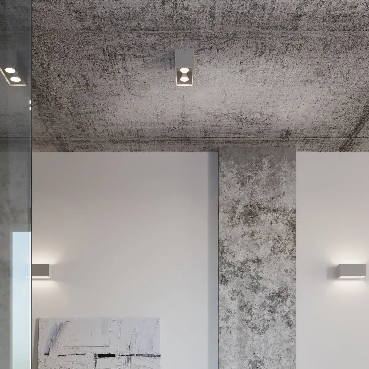 Plafondlamp Square Box – Grijs & Aluminium