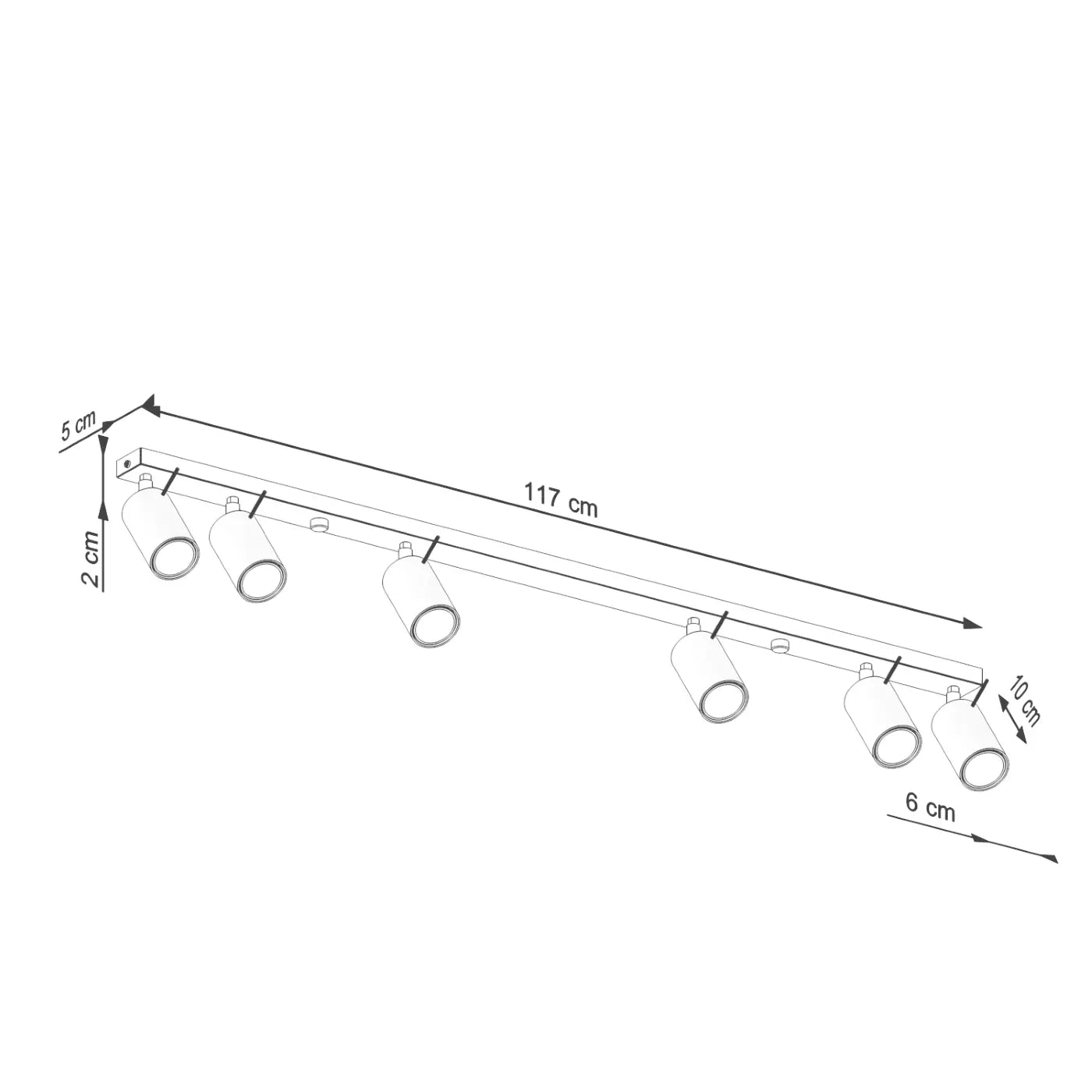 Plafondlamp Rondo 6 – Okerrood & Staal