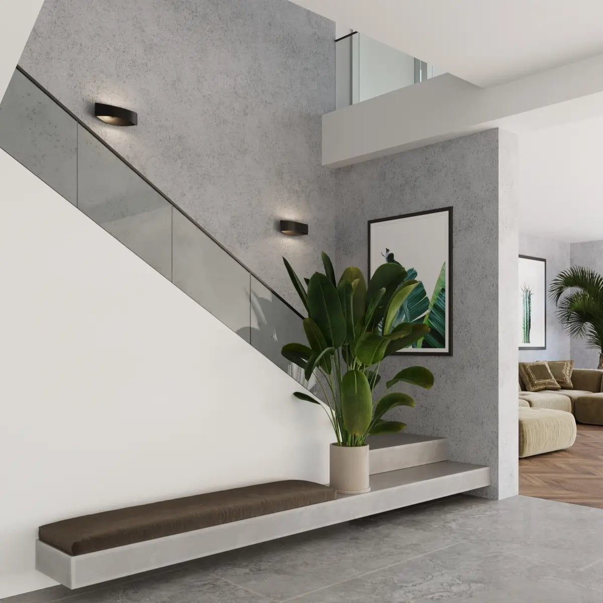 Wandleuchte Art Large – Schwarz & Stahl