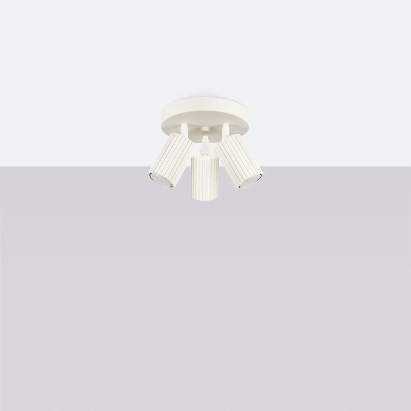 Deckenleuchte Japandi 3P – Beige & Aluminium