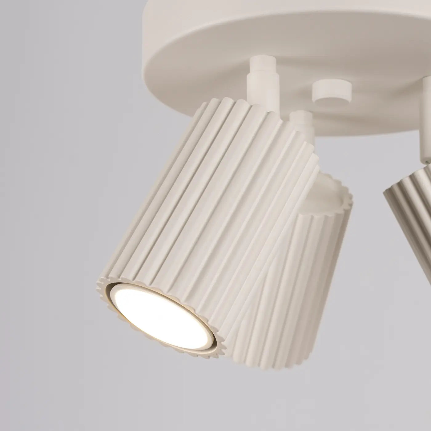 Deckenleuchte Japandi 3P – Beige & Aluminium