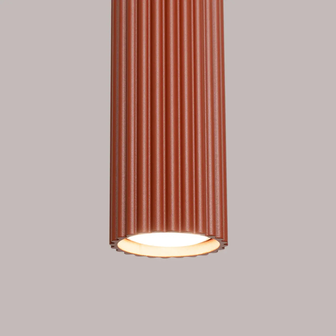 Pendelleuchte Japandi 1 – Rot & Aluminium