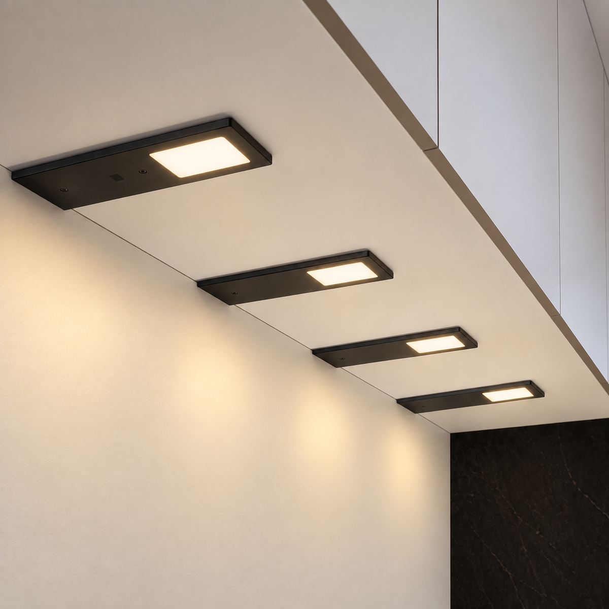 XL3000 Keukenverlichting Onderbouw - Zwart (4 PACK) Warm wit licht