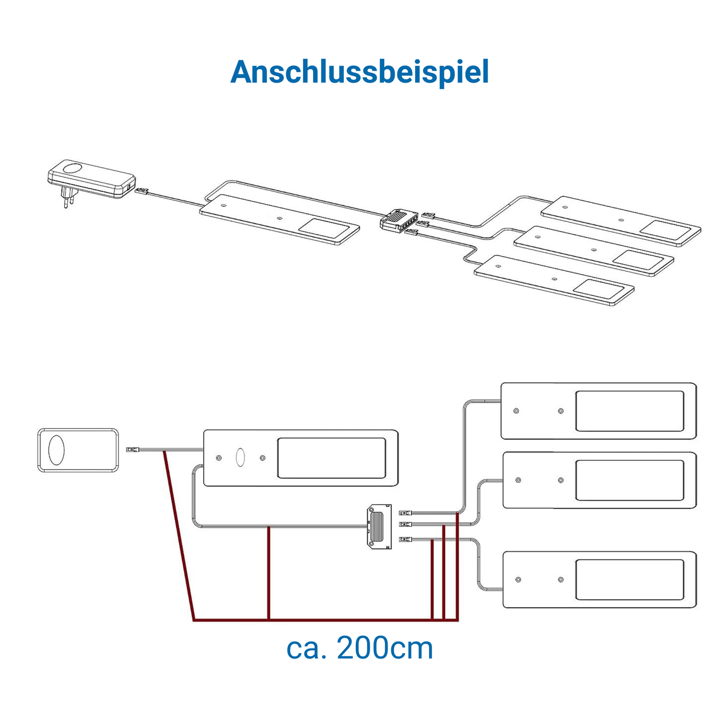 SMART LED Unterbauleuchte Küche – Schwarz (4er Pack)