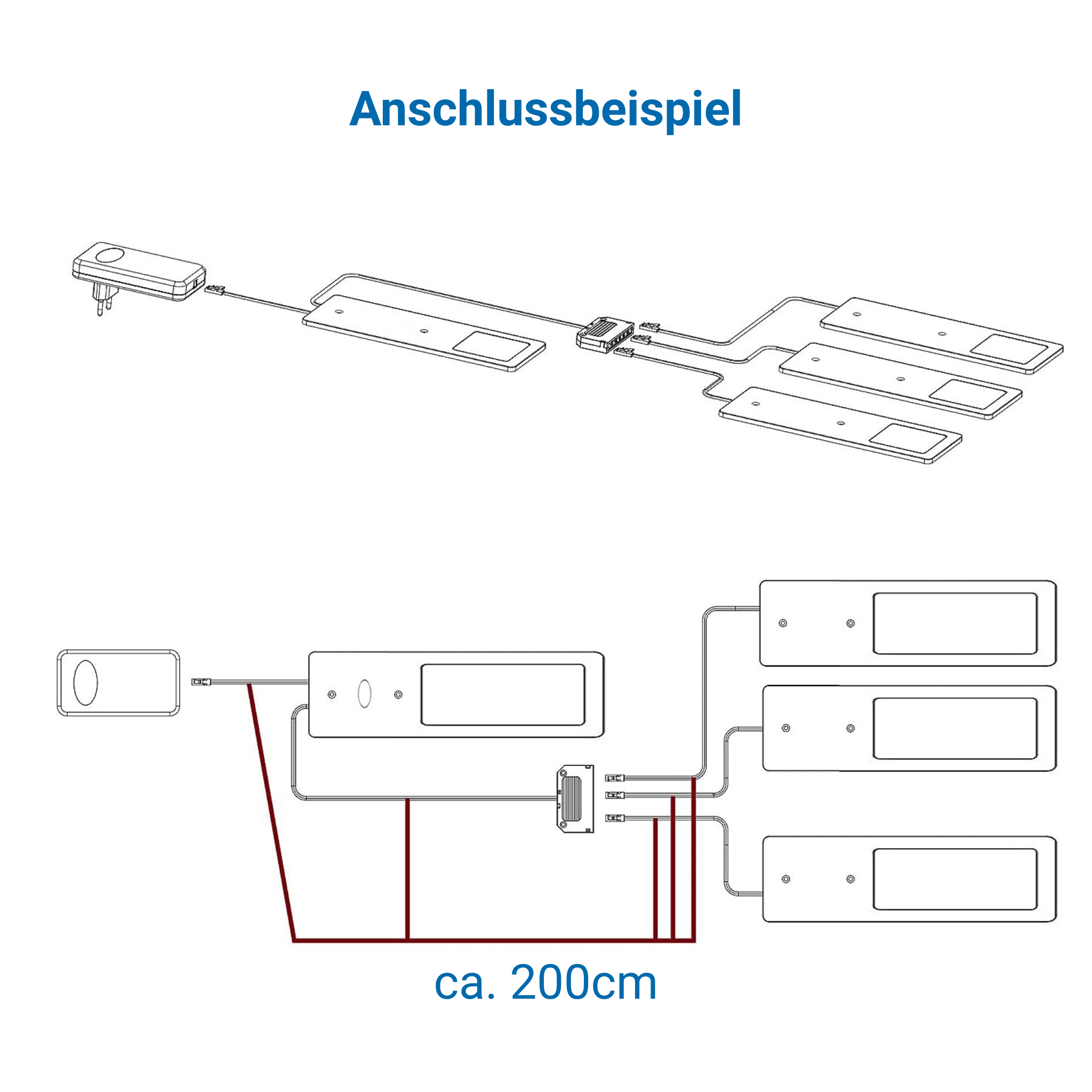 SMART LED Unterbauleuchte Küche – Aluminium (3er Pack)