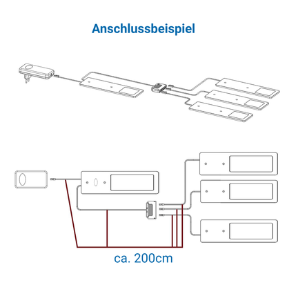 SMART LED Unterbauleuchte Küche – Aluminium (3er Pack) Warmweißes Licht