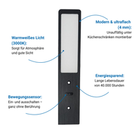 SMART LED Unterbauleuchte Küche – Schwarz (2er Pack)