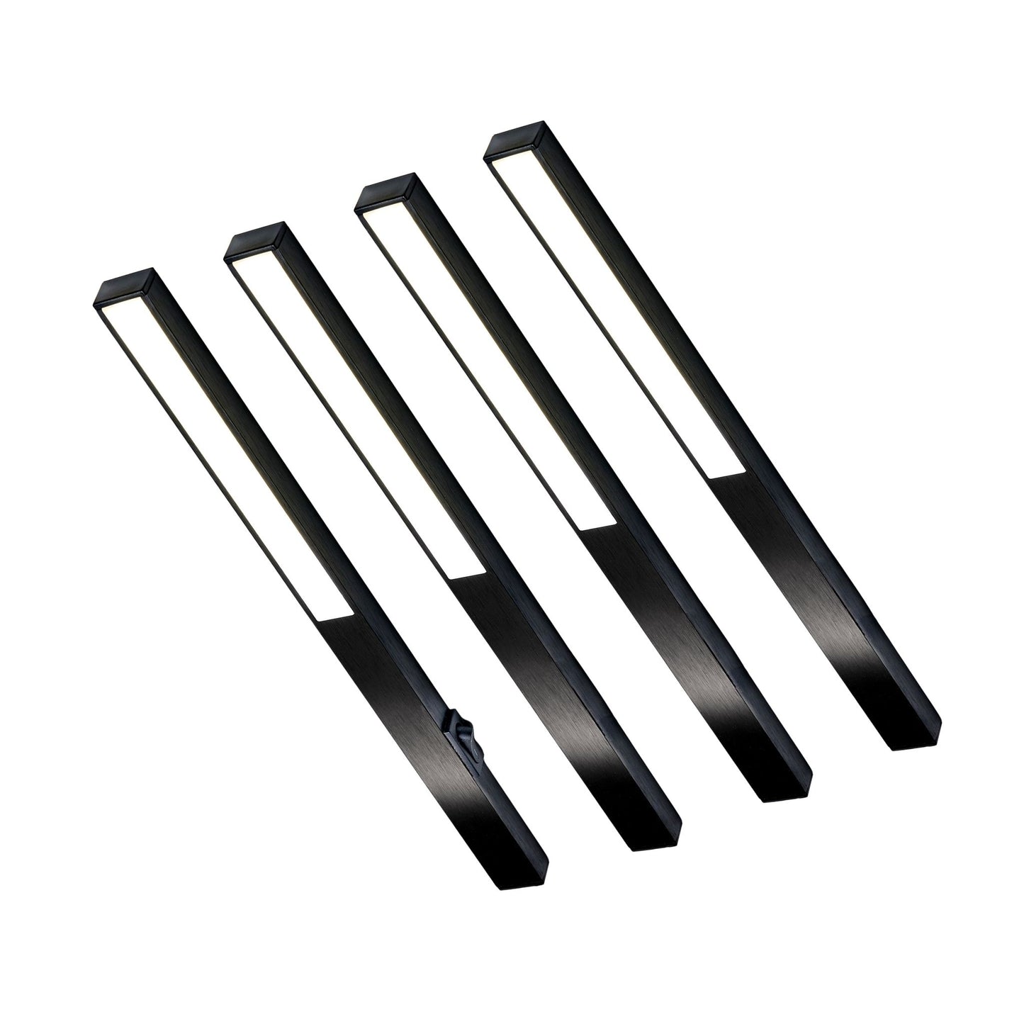 LONGLED Küchenunterbauleuchte – Schwarz (4er-Pack)