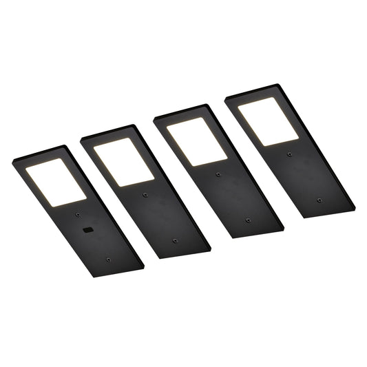 XL4000 Unterbauleuchte Küche – Schwarz (4er-PACK) Neutralweißes Licht