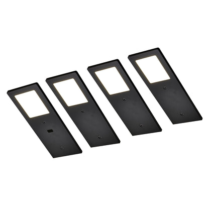 XL3000 Keukenverlichting Onderbouw - Zwart (4 PACK) Warm wit licht