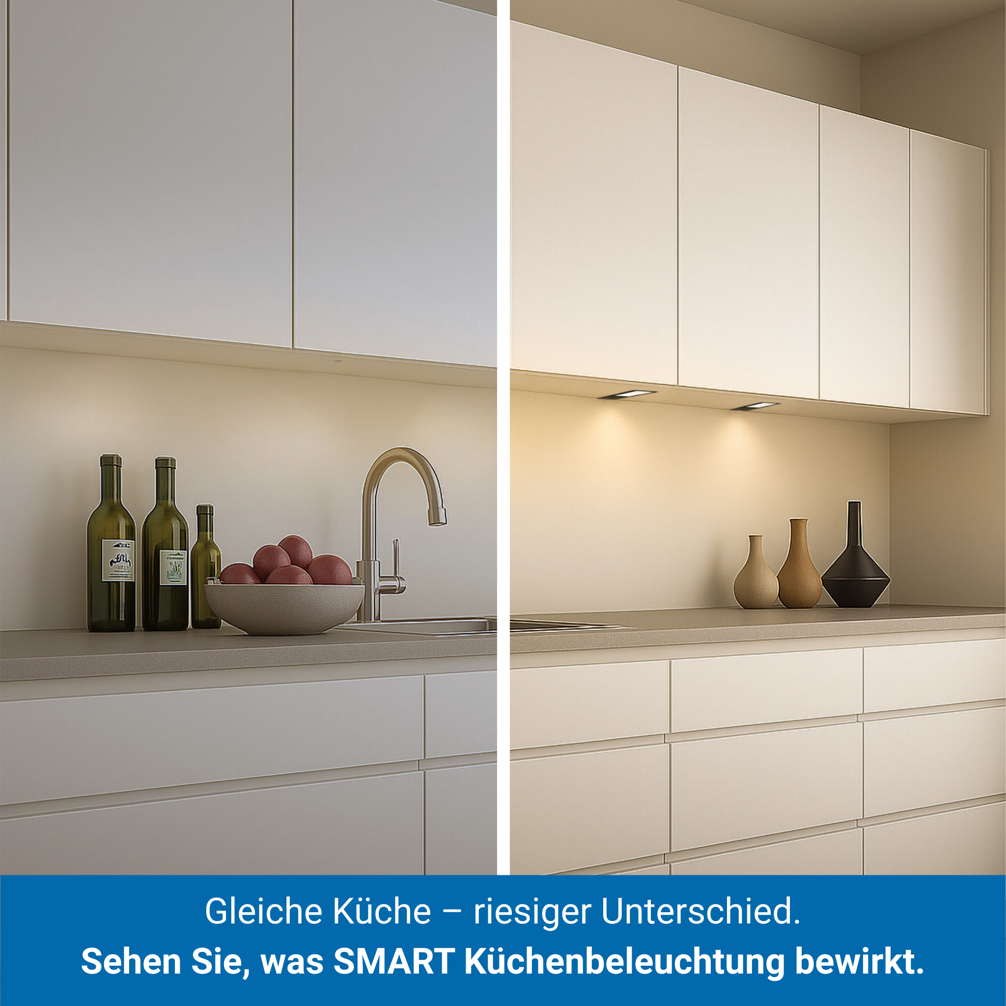 SMART LED Unterbauleuchte Küche – Schwarz (3er Pack)