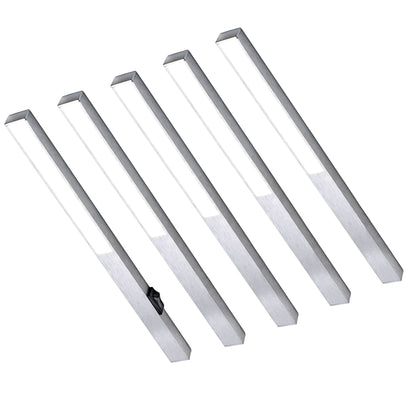 LONGLED Küchenbeleuchtung Unterbau – Silber (5er-Pack) Neutralweißes Licht