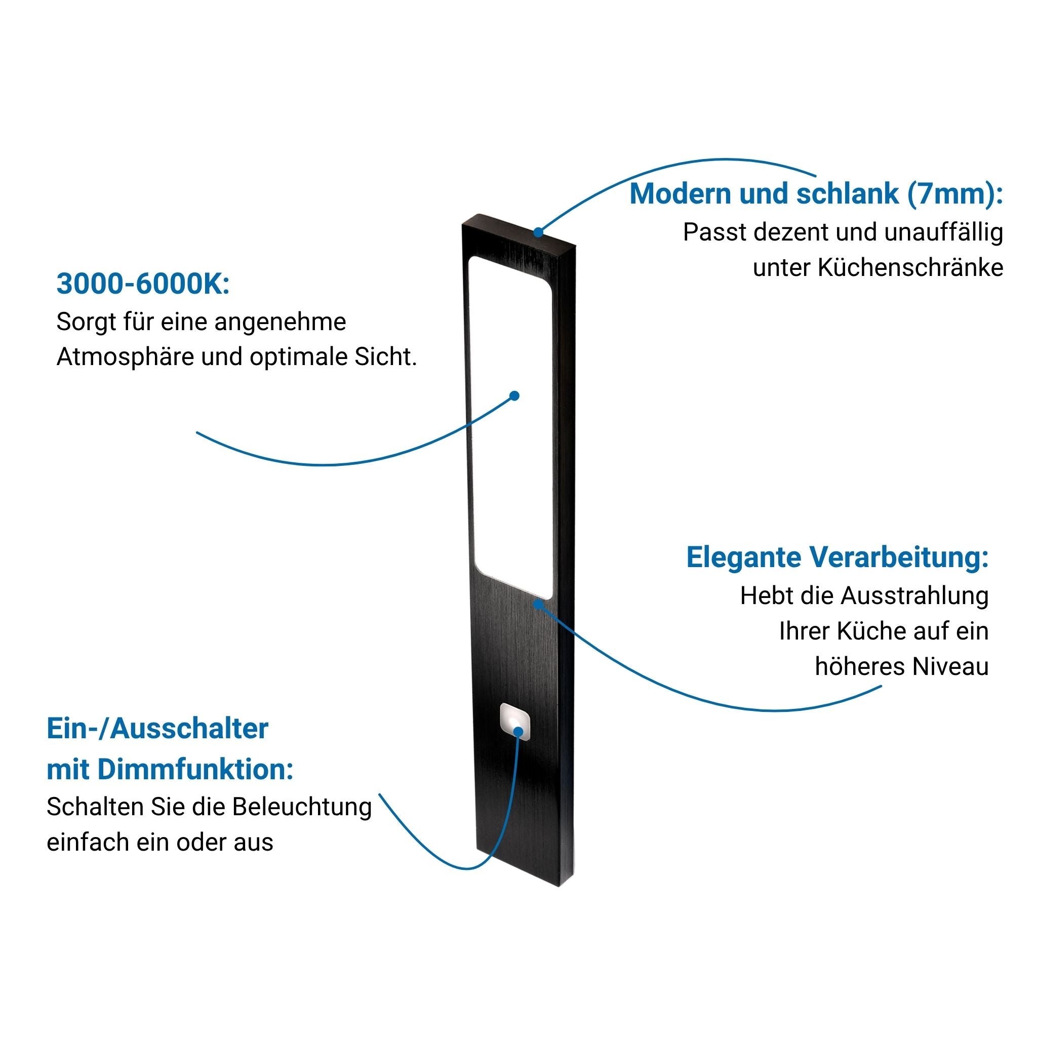 STYLE Küchenbeleuchtung Unterbau – Schwarz (5er-PACK)