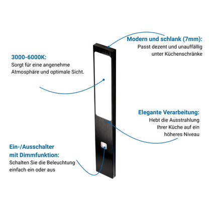 STYLE Küchenbeleuchtung Unterbau – Schwarz (5er-PACK) Einstellbare Lichtfarbe