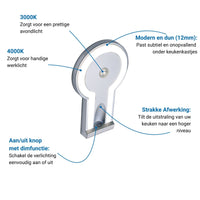 2-TONE Keukenverlichting Onderbouw - Zilver (5 PACK)