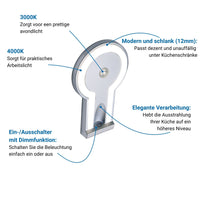 2-TONE Küchenbeleuchtung Unterbau – Silber (4er-PACK)