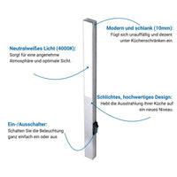 LONGLED Küchenunterbauleuchte – Silber (2er-Pack)