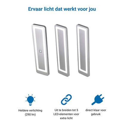 LUX-4000 LED Keukenverlichting Onderbouw - RVS (2 PACK) Neutraal wit licht