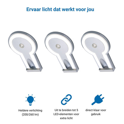 2-TONE Keukenverlichting Onderbouw - Zilver (3 PACK) Warm + neutraal wit licht