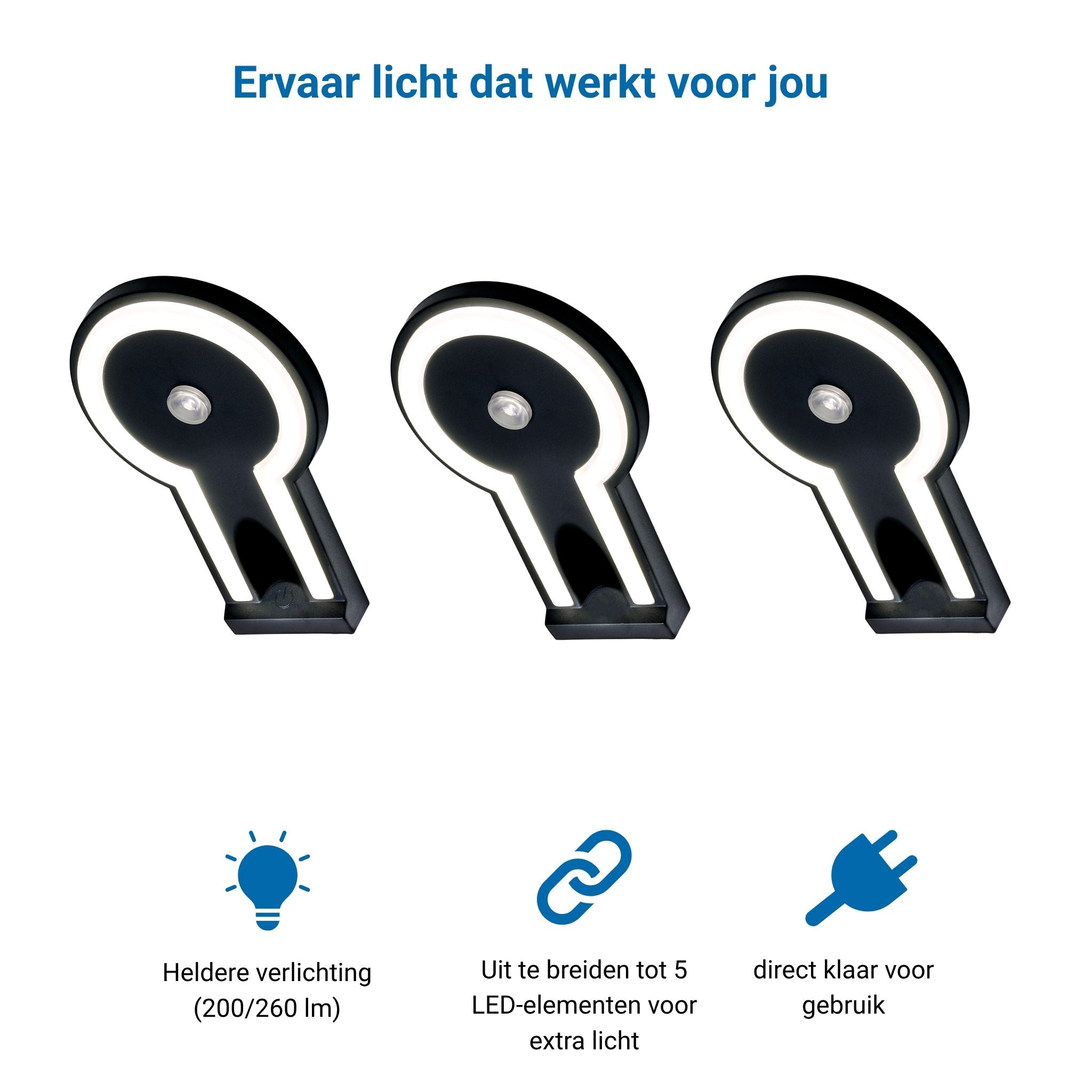 2-TONE Keukenverlichting Onderbouw - Zwart (3 PACK)