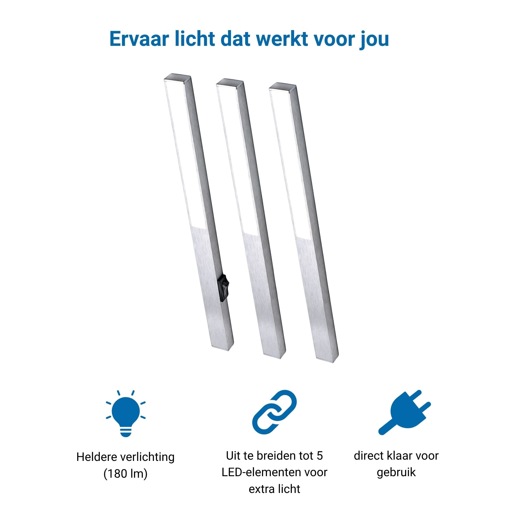 LONGLED Keukenverlichting Onderbouw - Zilver (4 PACK)