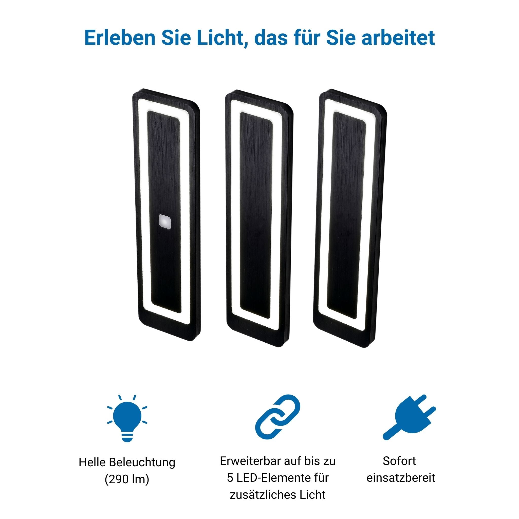 LUX-4000 LED Küchenbeleuchtung Unterbau – Schwarz (4er-Pack)