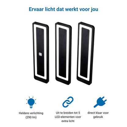 LUX-4000 LED Keukenverlichting Onderbouw - Zwart (3 PACK) Neutraal wit licht