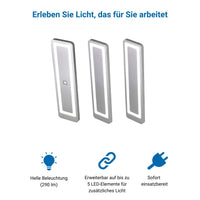 LUX-4000 LED Küchenbeleuchtung Unterbau – Edelstahl (5er-Pack)