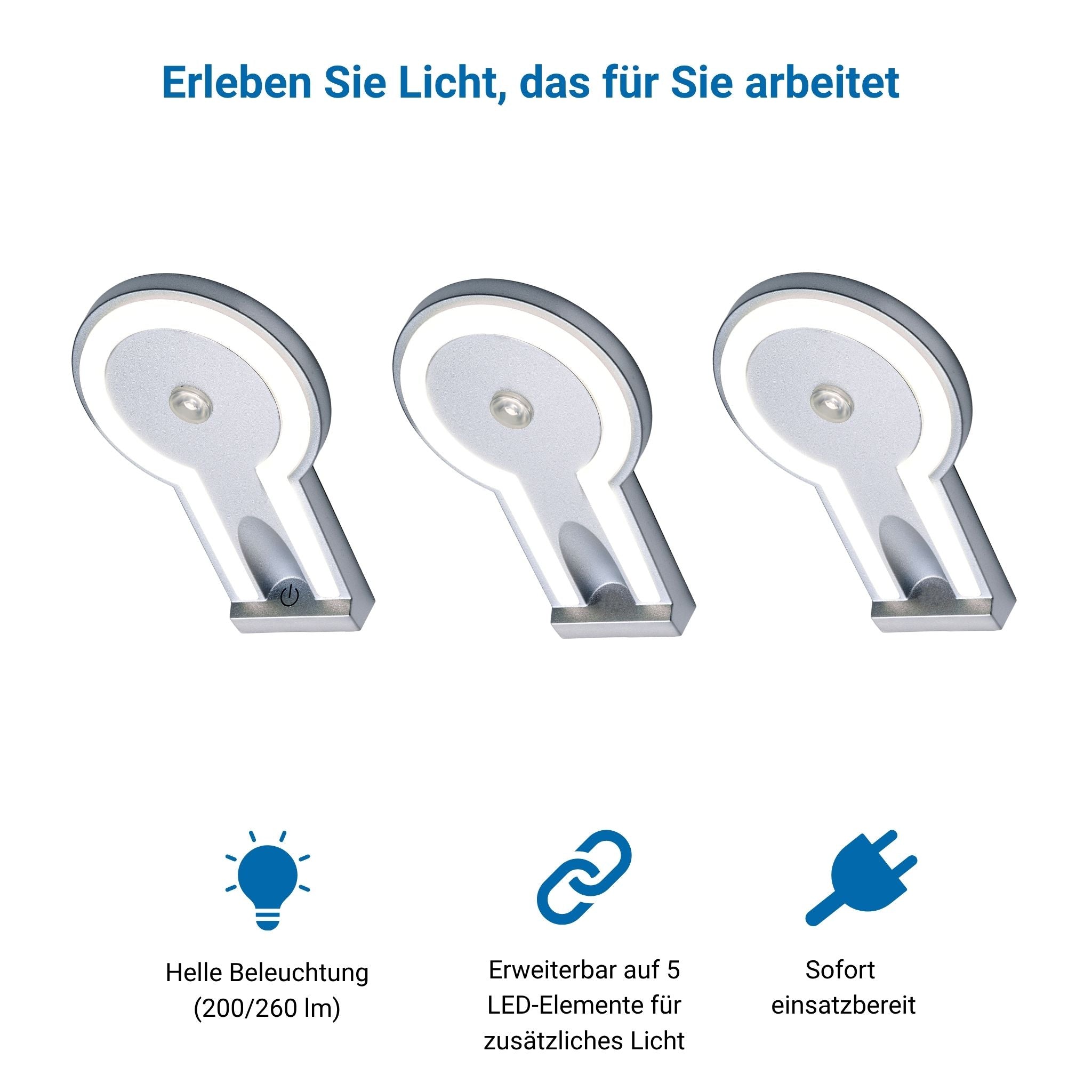 2-TONE Küchenbeleuchtung Unterbau – Silber (4er-PACK)