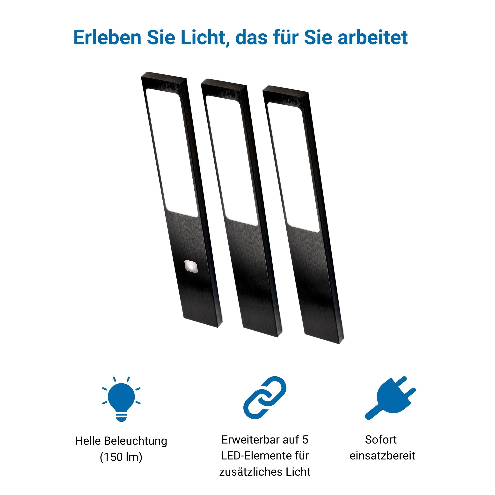 STYLE Küchenbeleuchtung Unterbau – Schwarz (4er-PACK)