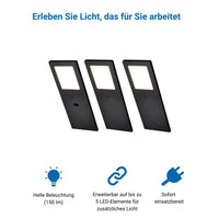 XL4000 Unterbauleuchte Küche – Schwarz (4er-PACK) Neutralweißes Licht