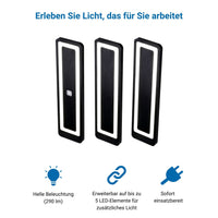 LUX-4000 LED Küchenbeleuchtung Unterbau – Schwarz (3er-Pack)