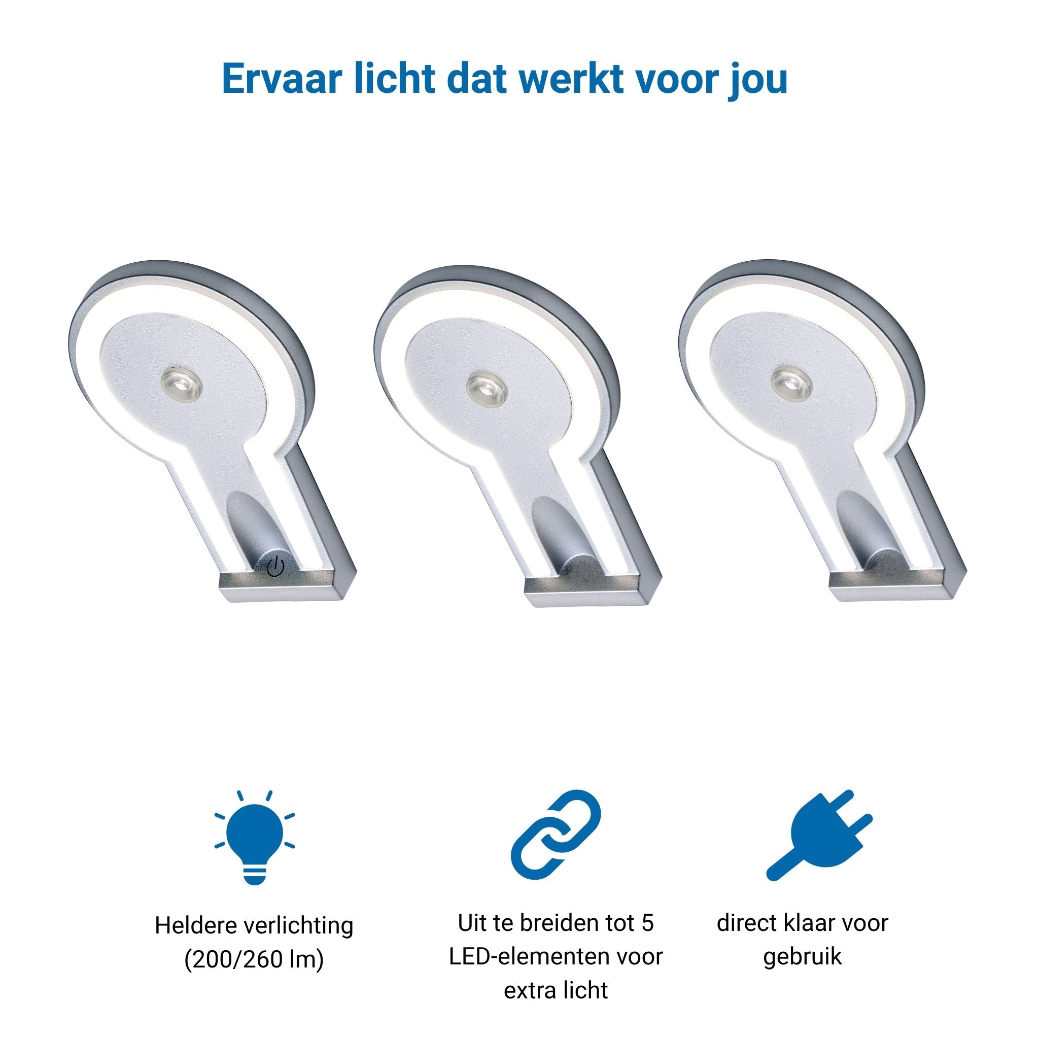 2-TONE Losse Led Lamp Zilver (Aanvullende lamp)
