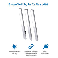 LONGLED Küchenunterbauleuchte – Silber (3er-Pack)