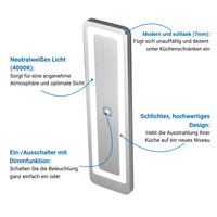 LUX-4000 LED Küchenbeleuchtung Unterbau – Edelstahl (2er-Pack)
