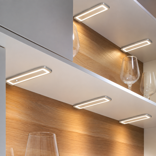 LUX-4000 LED Küchenbeleuchtung Unterbau – Edelstahl (5er-Pack)