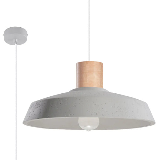 Hanglamp Diner Stone 3 – Grijs Beton & Naturel Hout