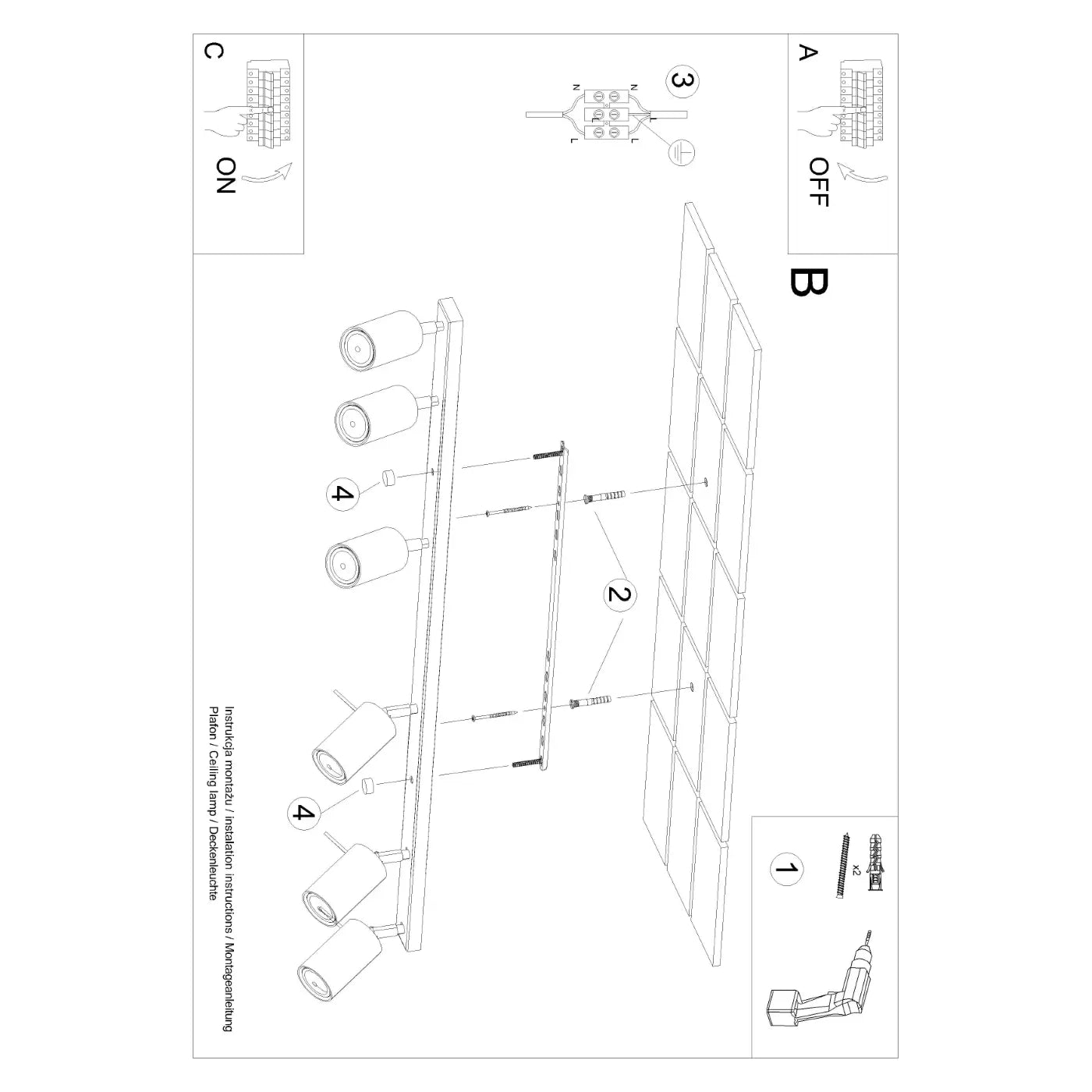 Plafondlamp Rondo 6 – Okerrood & Staal