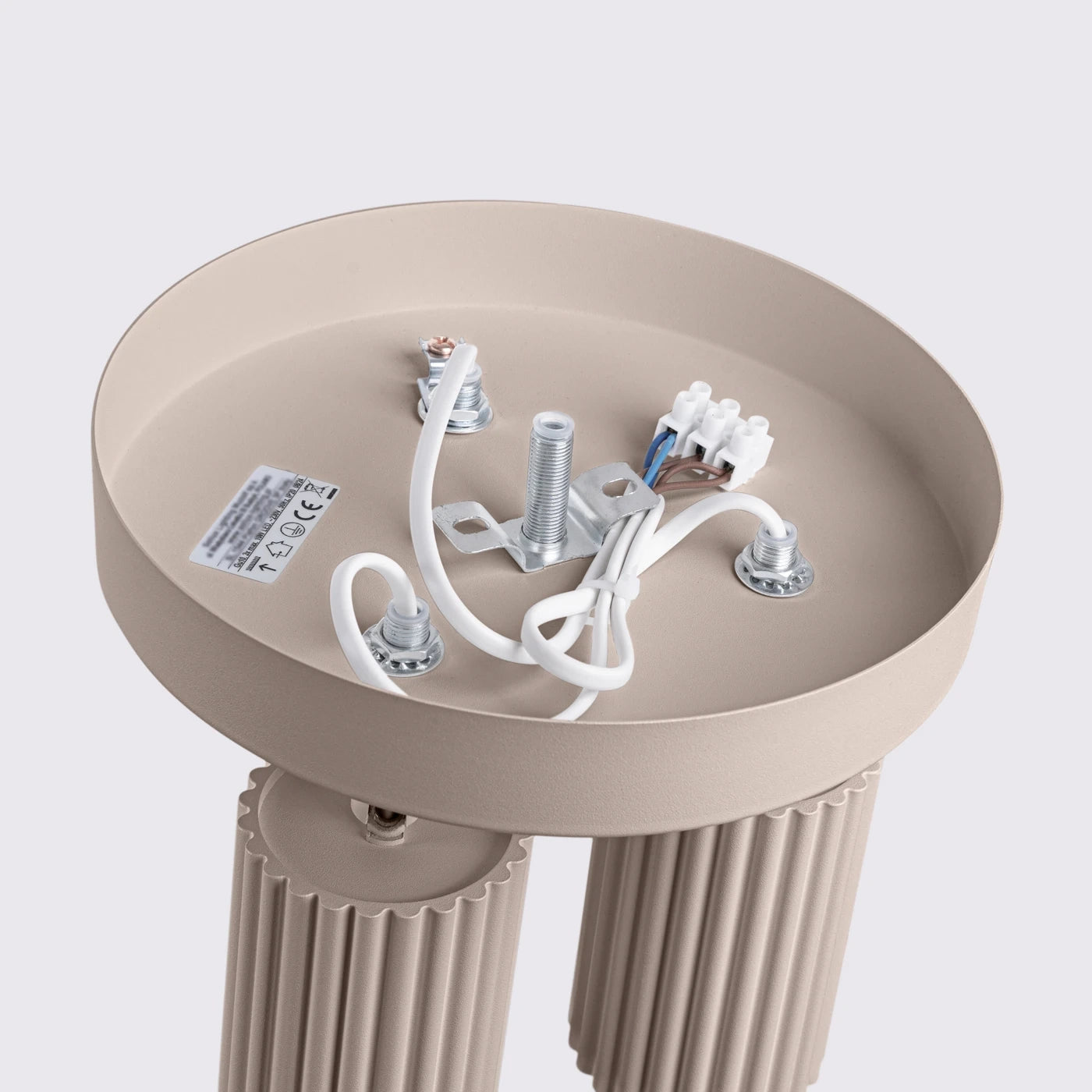 Plafondlamp Japandi 3P – Taupe & Aluminium