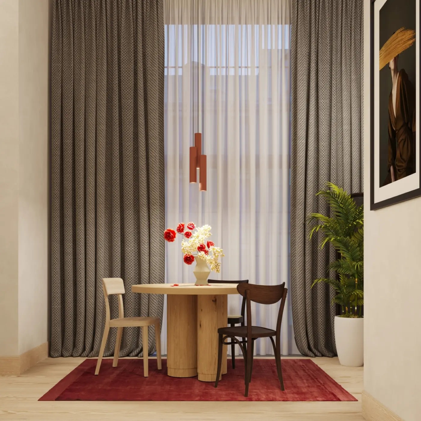 Hanglamp Tube 1 – Okerrood & Staal