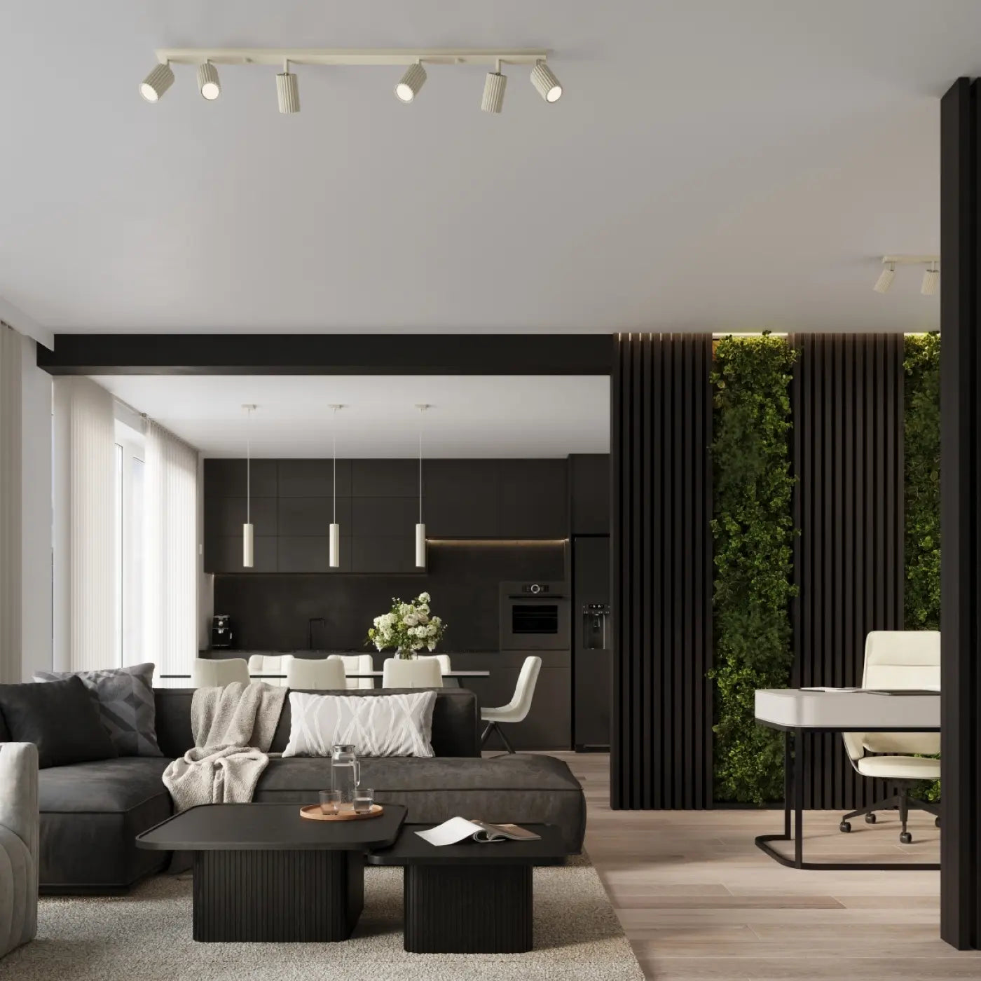 Pendelleuchte Japandi 1 – Beige & Aluminium